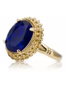 Oro amarillo de 14 quilates Zafiro Anillo Vintage vrc068y